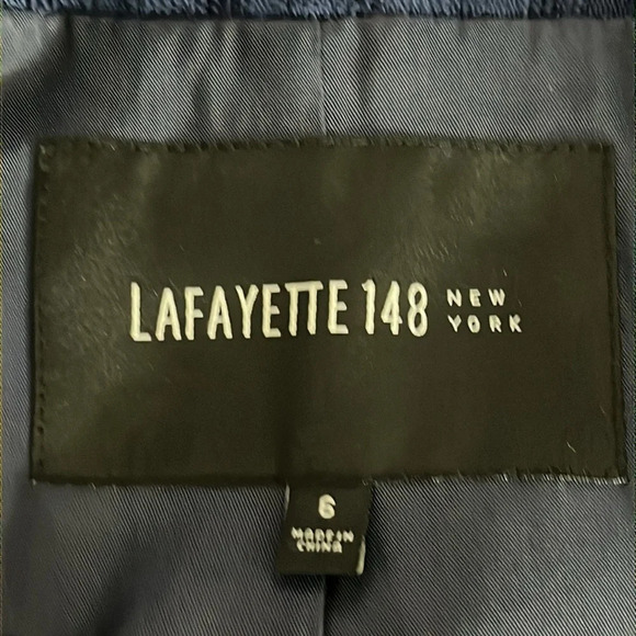 Lafayette 148 Wool Blend Textured Snap Front Jacket in Dusk - NEW - Size 6 - Picture 4 of 9